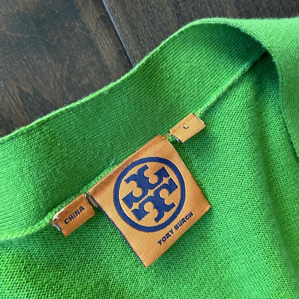 Tory Burch Lime Green Button-Front Cardigan - Picture 4 of 6